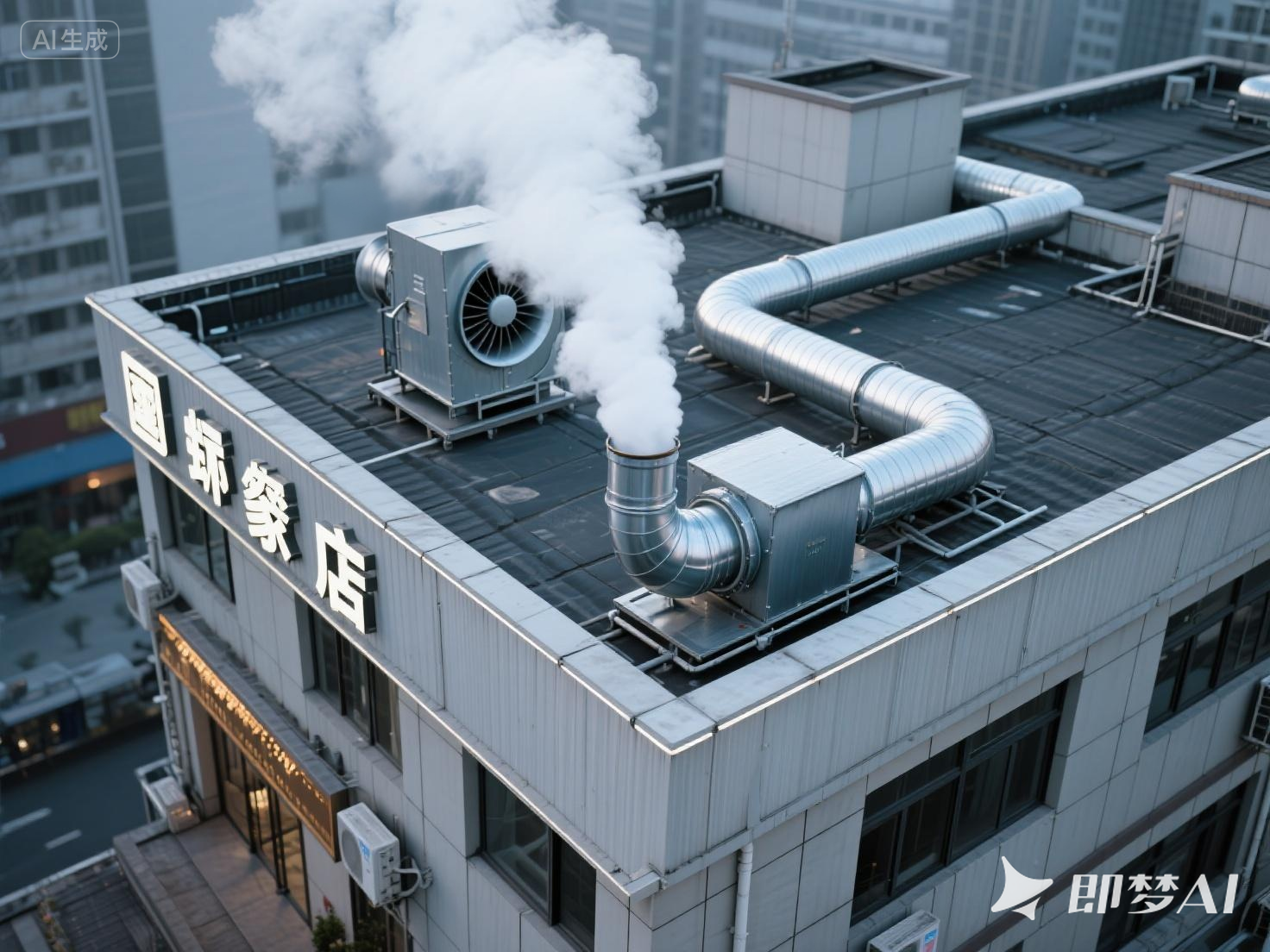 離心風(fēng)機(jī)可以?xún)艋蜔焼幔? /> <br> 
        	先說(shuō)說(shuō)離心風(fēng)機(jī)是干啥的。這玩意兒核心就是個(gè)帶葉片的轉(zhuǎn)輪，通電一轉(zhuǎn)產(chǎn)生負(fù)壓，把空氣往管道里抽，說(shuō)白了就是個(gè) “強(qiáng)力抽氣機(jī)”。它的作用是 把油煙從廚房挪到室外，至于油煙里的油脂顆粒、焦糊味，它根本不管，也管不了。就像你用吸塵器吸垃圾，吸完塵袋里還是一堆灰，吸塵器本身可不會(huì)把灰變成干凈空氣。<br>
        	再?gòu)募夹g(shù)原理掰扯。油煙里有大量 0.1-10 微米的油脂顆粒，還有揮發(fā)性有機(jī)物，這些東西黏性大，會(huì)粘在風(fēng)機(jī)葉片上。離心風(fēng)機(jī)轉(zhuǎn)得越快，油脂粘得越牢，用不了一個(gè)月，葉片上就會(huì)結(jié)一層油垢，輕則導(dǎo)致風(fēng)量下降（抽不動(dòng)油煙），重則因?yàn)槿~片受力不均產(chǎn)生震動(dòng)，噪音能吵得人頭疼，甚至燒電機(jī)。我前陣子剛拆過(guò)一臺(tái)被油煙糊住的離心風(fēng)機(jī)，葉片上的油垢刮下來(lái)有半斤多，清理費(fèi)比買(mǎi)個(gè)新濾網(wǎng)還貴。<br>
        	可能有人說(shuō) “我在風(fēng)機(jī)后面加個(gè)濾網(wǎng)行不行？” 這頂多算亡羊補(bǔ)牢。濾網(wǎng)能擋點(diǎn)大顆粒，但離心風(fēng)機(jī)的排風(fēng)方向是 “直來(lái)直去” 的，油煙和濾網(wǎng)接觸時(shí)間短，小油滴照樣能溜過(guò)去，凈化效率撐死30%，遠(yuǎn)達(dá)不到環(huán)保要求的 90% 以上。真想凈化油煙，還得靠專(zhuān)門(mén)的<a href=